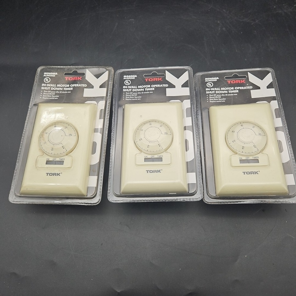 Tork M560MA Almond In Wall Motor Operated Shut Down Timer Lot Of 3‎ New Vintage